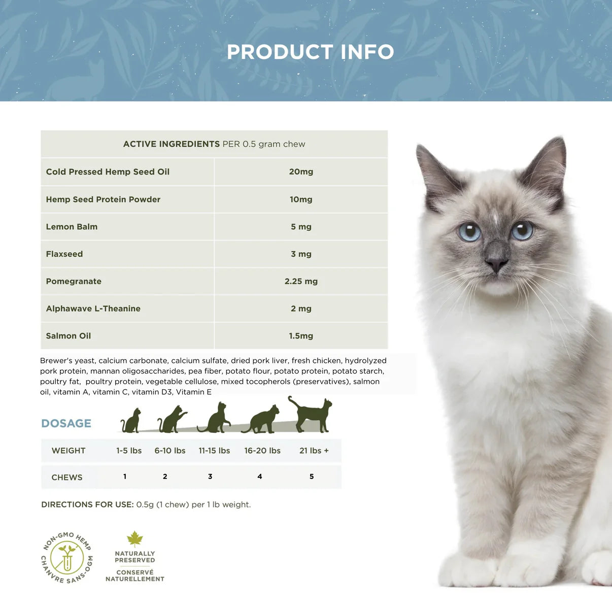 Trueleaf Calming Support Chews for Cats (50g)