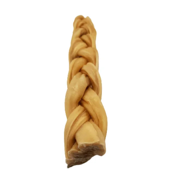 6 Inch Thick Braided Collagen Stick (Brown/Natural)