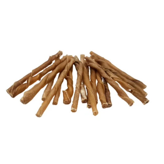 5"- Thin Twisted Beef Collagen Stick - Brown