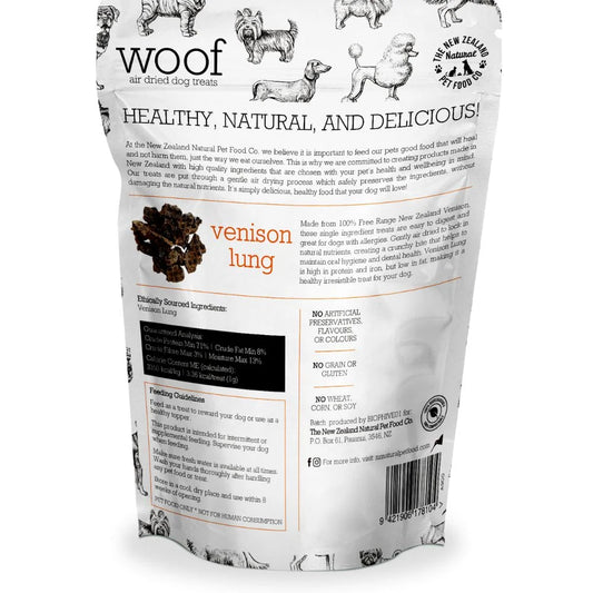 NZPF Air Dried Woof Treats - Venison Lung 50g