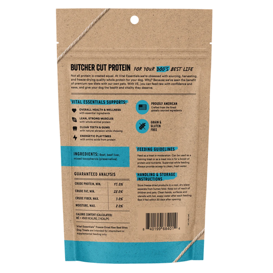 Vital Essentials® Freeze-Dried Beef Bites Dog Treats 2.5 oz