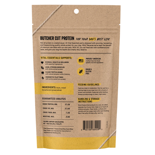 Vital Essentials® Freeze-Dried Duck Bites Dog Treats 2 oz