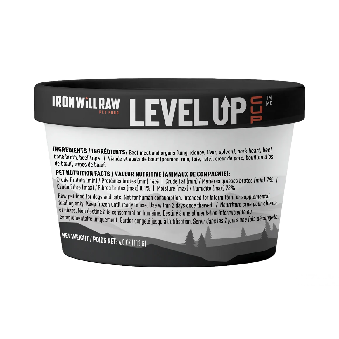 Iron Will Raw® Level Up Cup Beef & Pork in Bone Broth