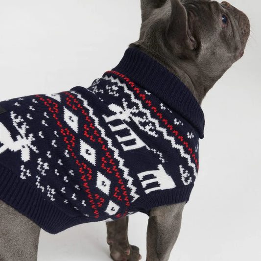 Dasher Knit Dog Sweater (Navy)