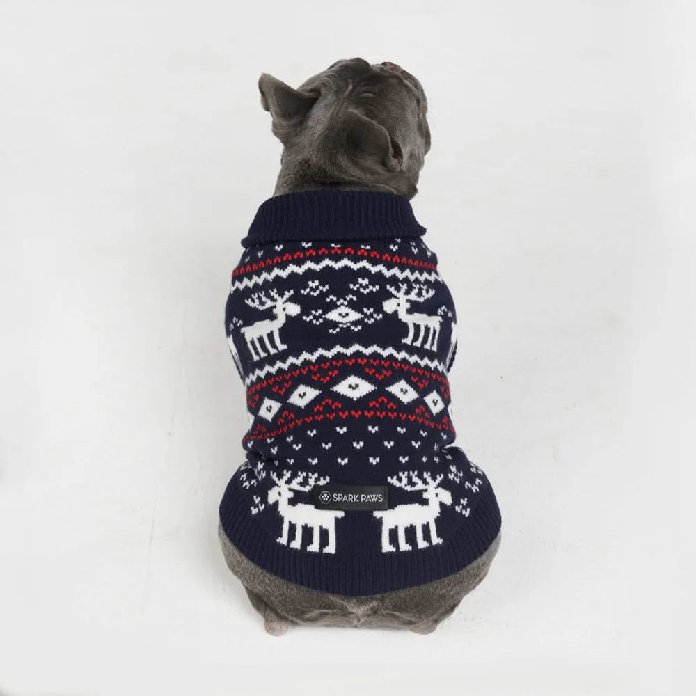 Dasher Knit Dog Sweater (Navy)