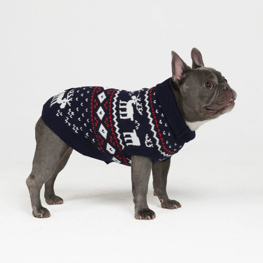 Dasher Knit Dog Sweater (Navy)