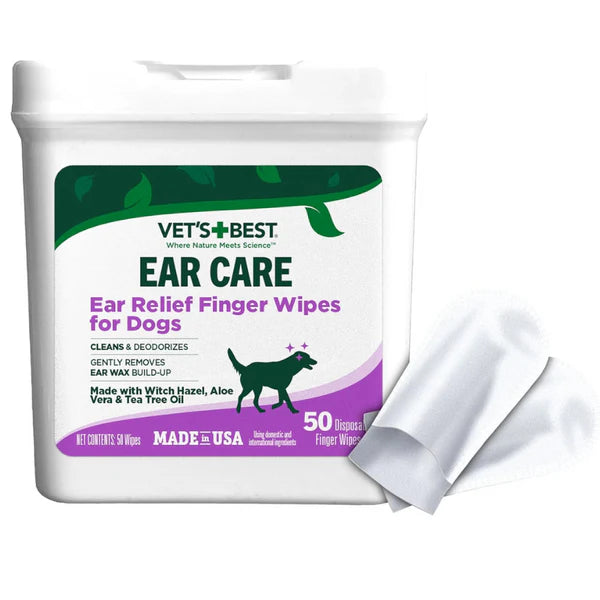 Vets Best Ear Relief Finger Wipes