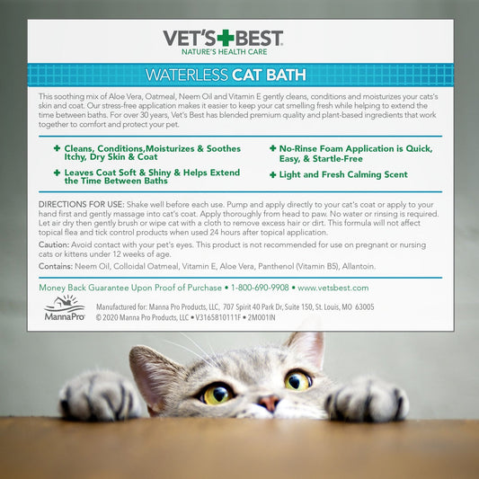 Vets Best Waterless Cat Bath Cat 4oz