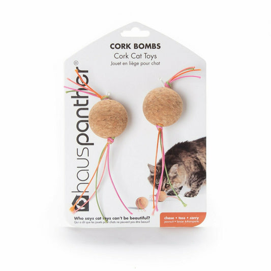 Hauspanther Cork Bombs Cork Cat Toys (Set of 2 Toys)