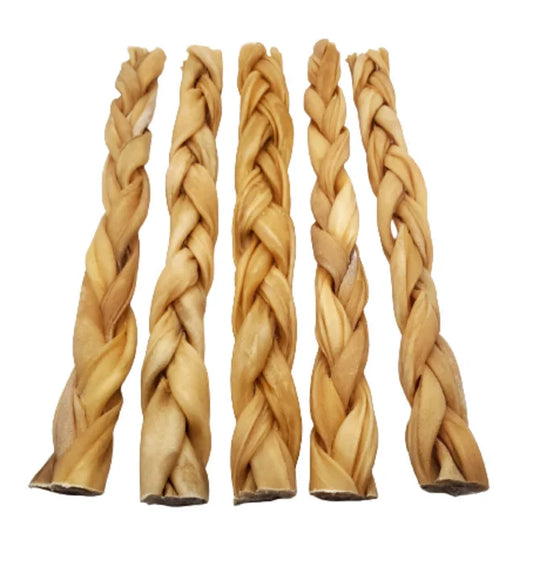 12″ Braided Beef Collagen Stick (Natural)