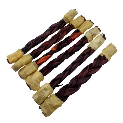 Collagen Stick 12" Brown -Braided - Wrapped ends
