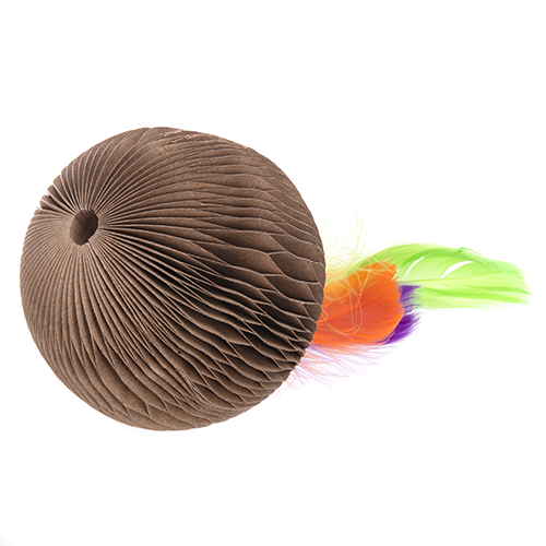 Ware™ Corrugated Feather Ball Cat Toy