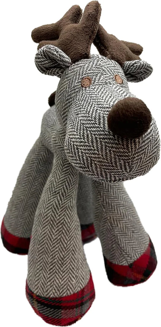 Holiday Herringbone Reindeer Plush 11"