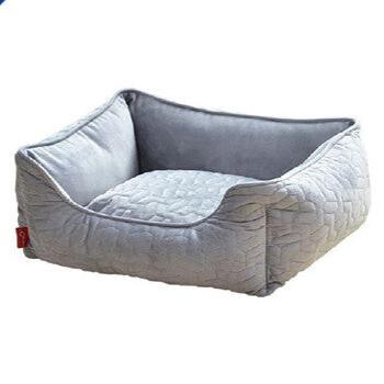 PetPals Group© Modern Grey Pet Bed with Velvet Quilting