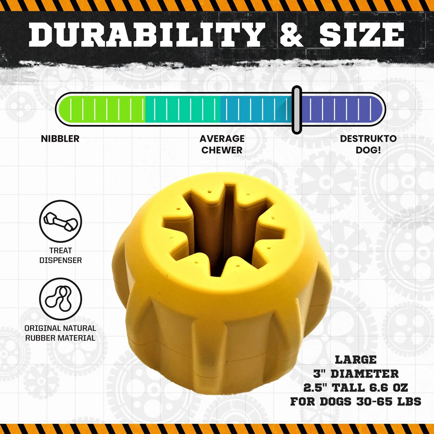 Gear eDispener Durable Rubber Treat Holder and Chew Toy