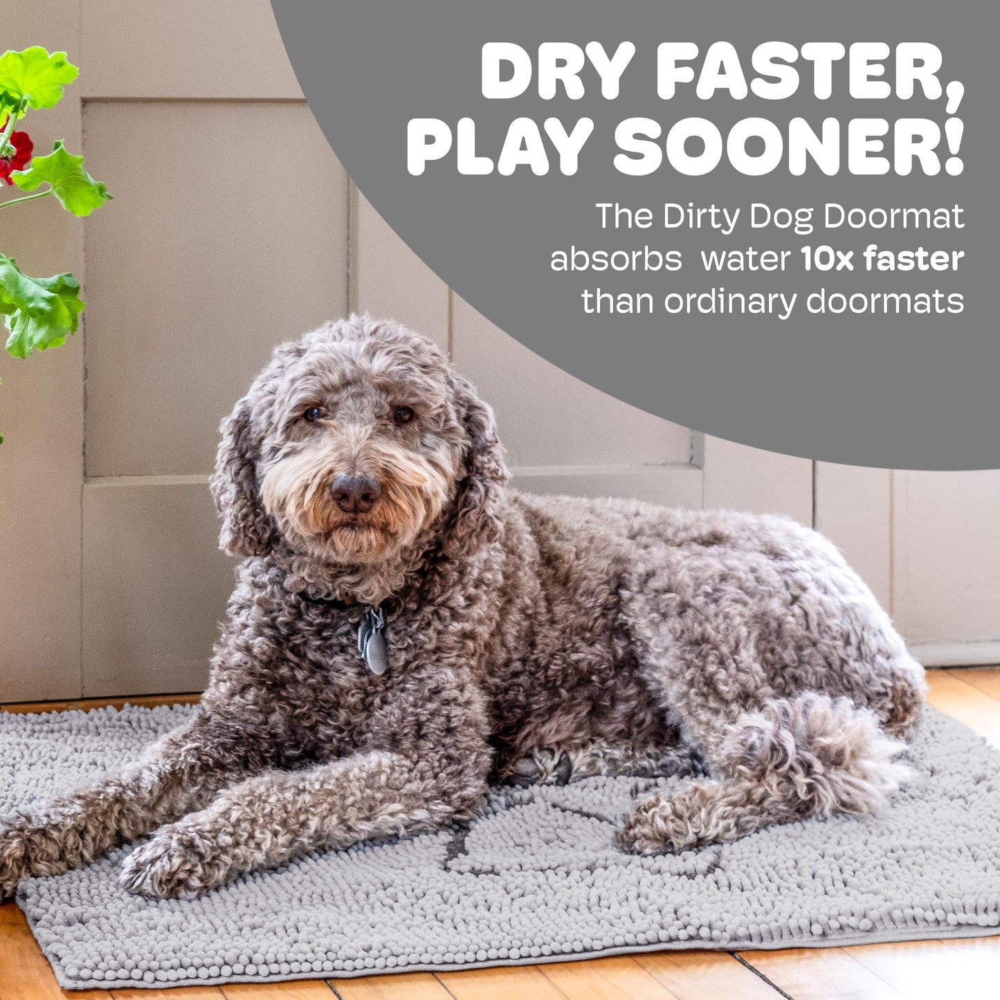 Dirty Dog Cushion Pad Grey 19" x 24"