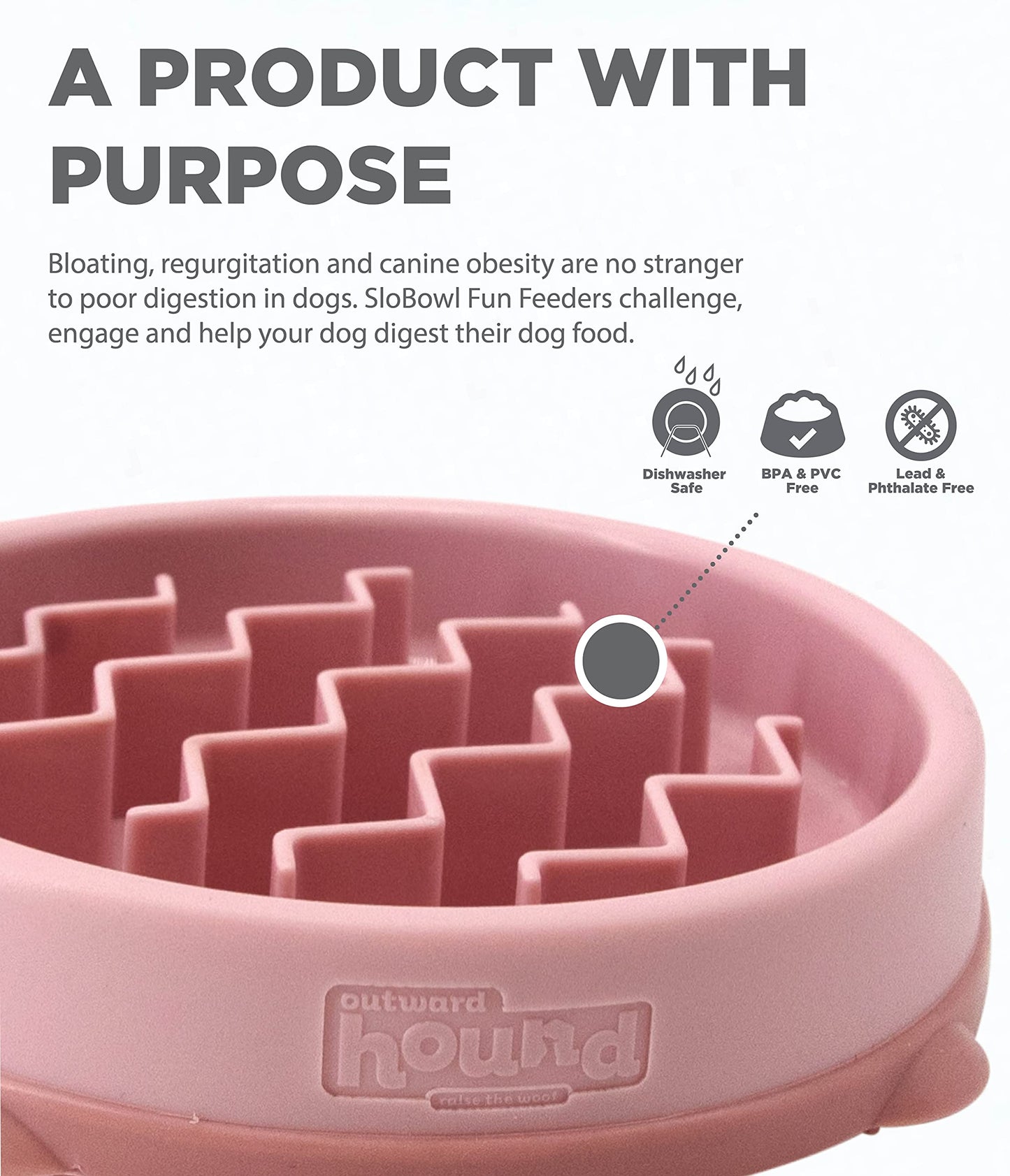 Outward Hound® Fun Feeder Wave Pink