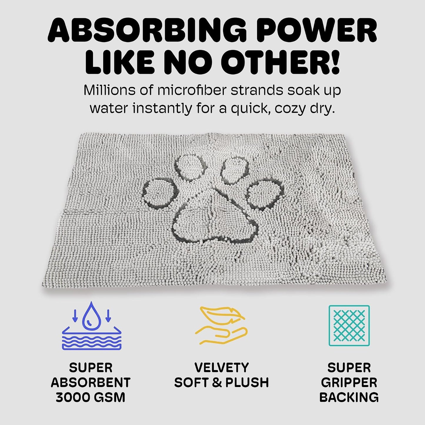 Dirty Dog Cushion Pad Grey 19" x 24"