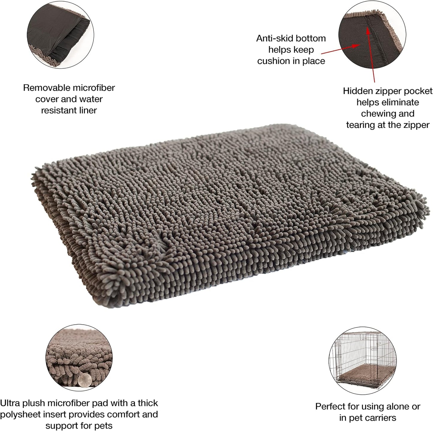 Dirty Dog Cushion Pad Grey 19" x 24"