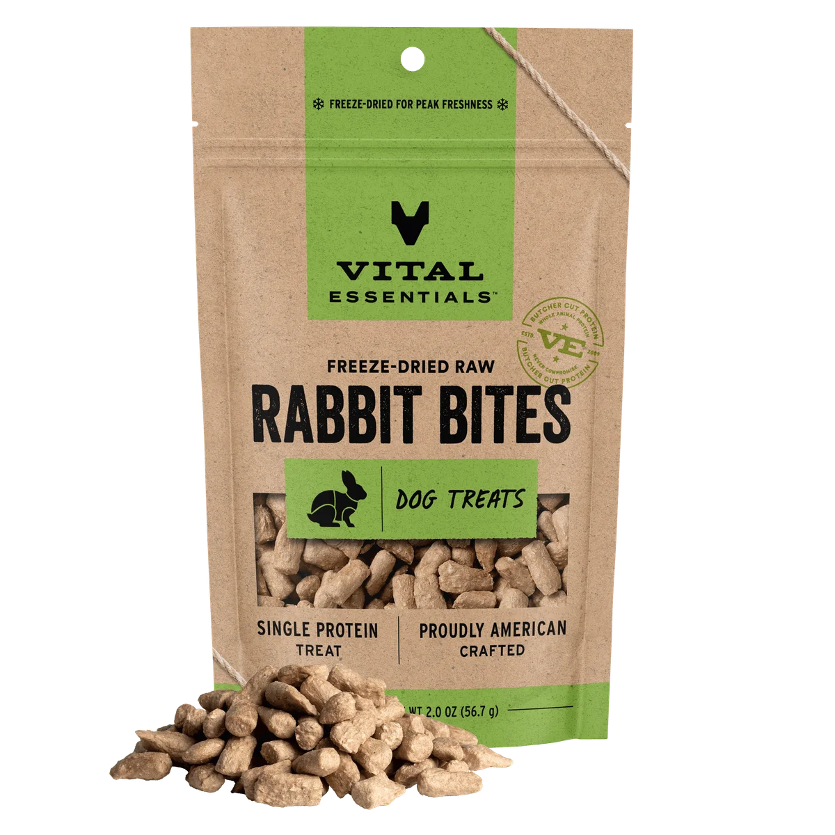 Vital Essentials® Freeze-Dried Rabbit Bites Dog Treats 2 oz