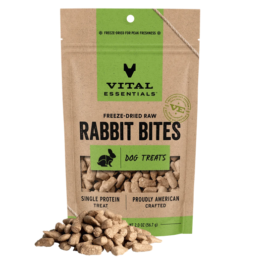 Vital Essentials® Freeze-Dried Rabbit Bites Dog Treats 2 oz