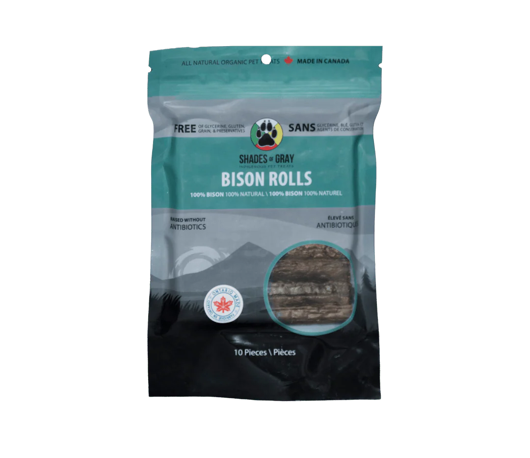 Shades of Gray Indigenous Pet Treats Bison Rolls - Dog & Cat Treats