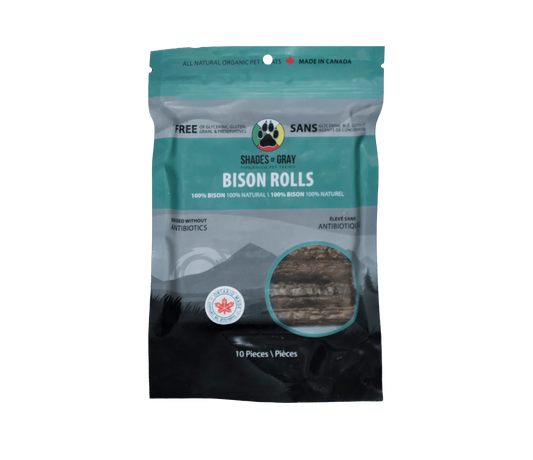 Shades of Gray Indigenous Pet Treats Bison Rolls - Dog & Cat Treats