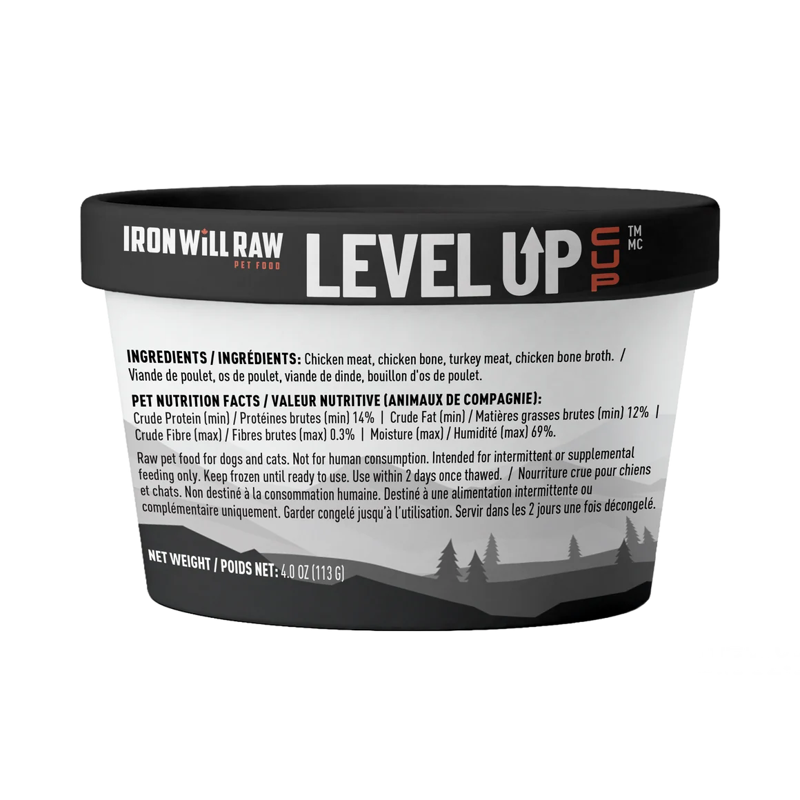 Iron Will Raw® Level Up Cup Chicken & Turkey in Bone Broth