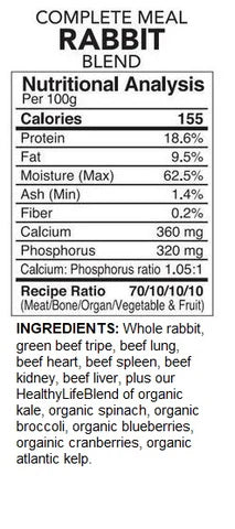 Back2Raw Rabbit Complete. 4lb.