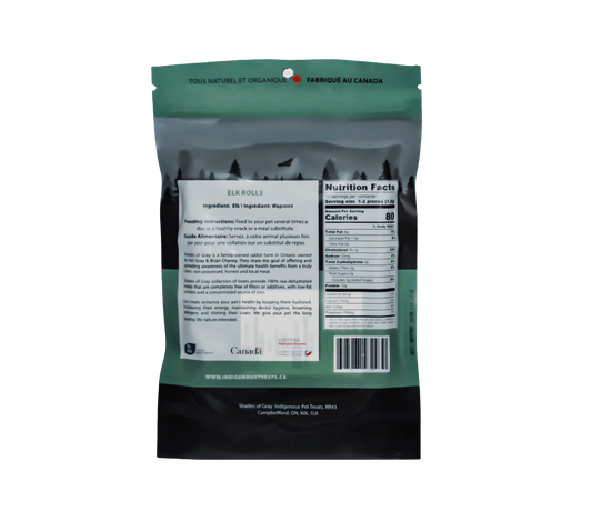 Shades of Gray Indigenous Pet Treats Elk Rolls - Dog & Cat Treats