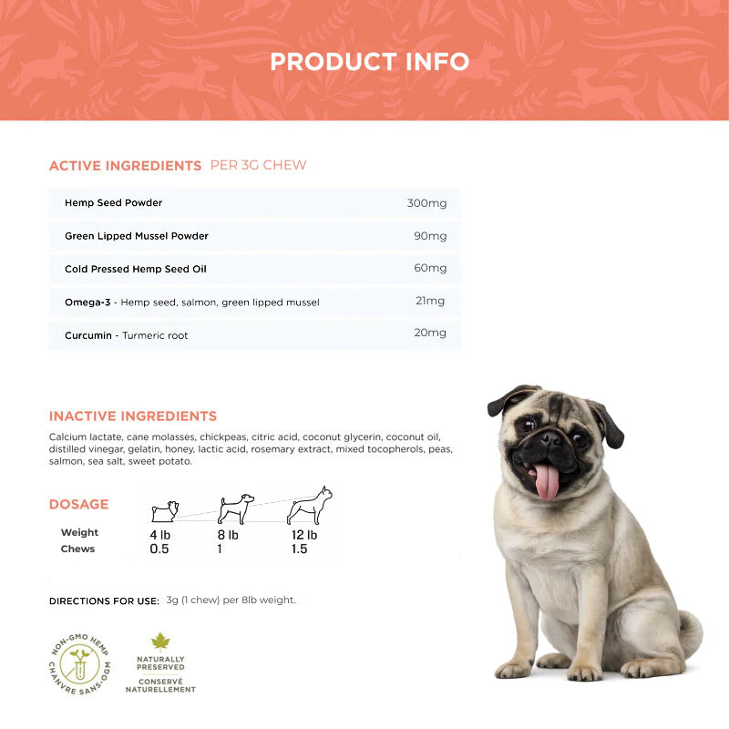 Trueleaf Hip + Joint Support Chews for Dogs (90g)
