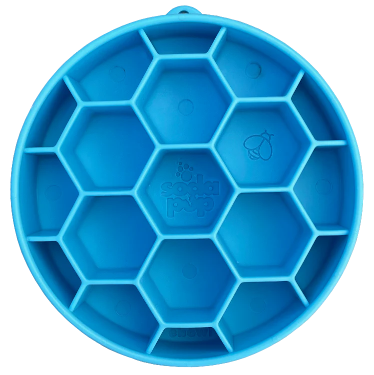 SodaPup Honeycomb Slow Feeder Bowl Blue