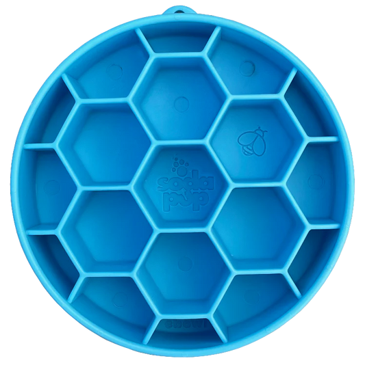 SodaPup Honeycomb Slow Feeder Bowl Blue