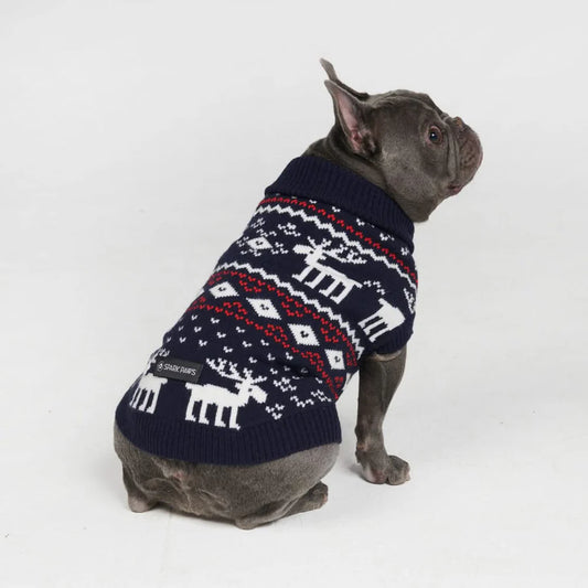 Dasher Knit Dog Sweater (Navy)