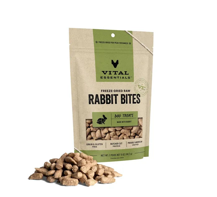 Vital Essentials® Freeze-Dried Rabbit Bites Dog Treats 5oz