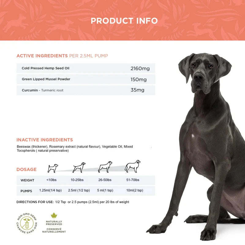 Trueleaf Hip + Joint Support Oil for Dogs 8oz