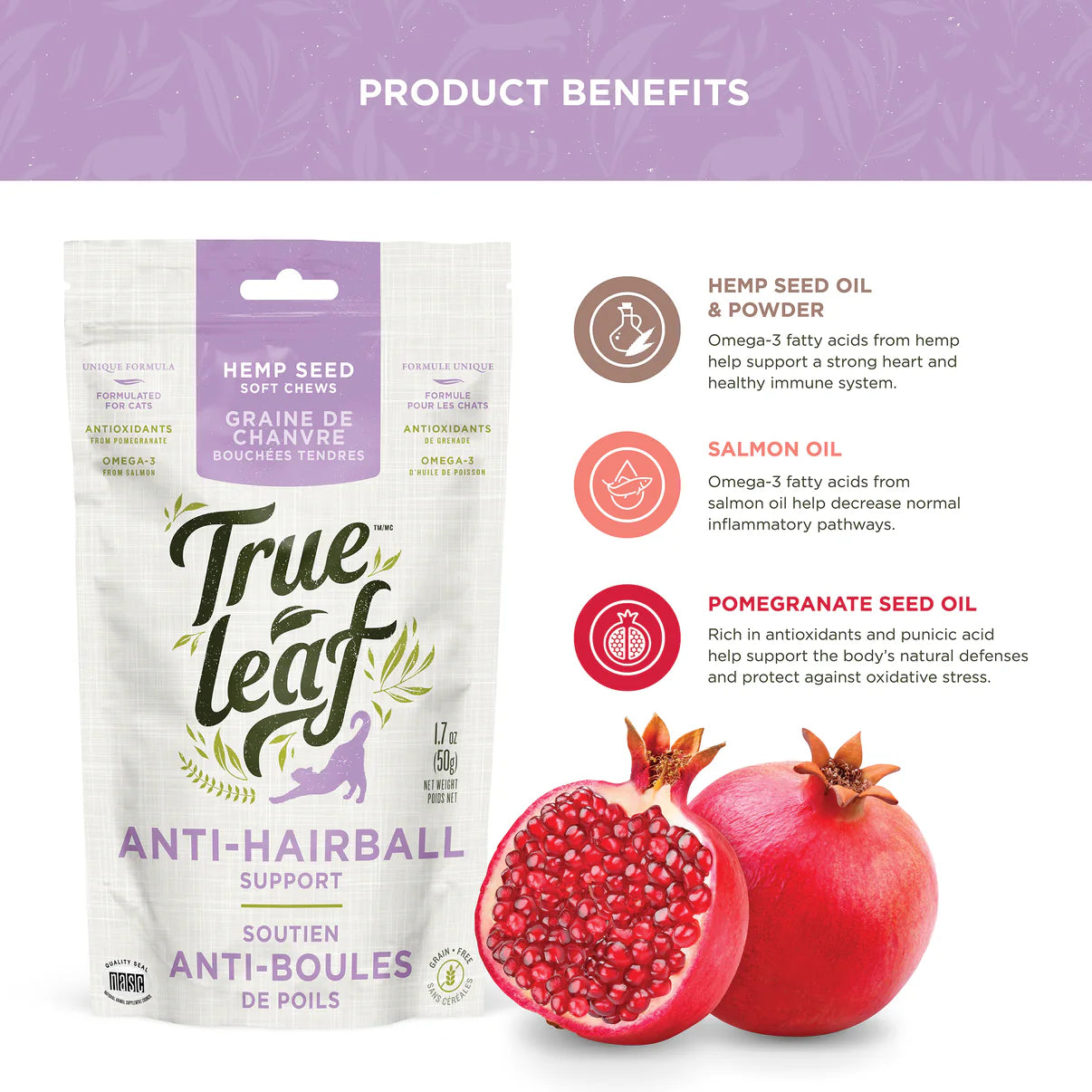 Trueleaf Hairball Support Chews for Cats (50g)