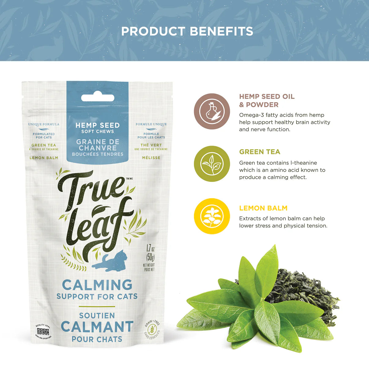 Trueleaf Calming Support Chews for Cats (50g)