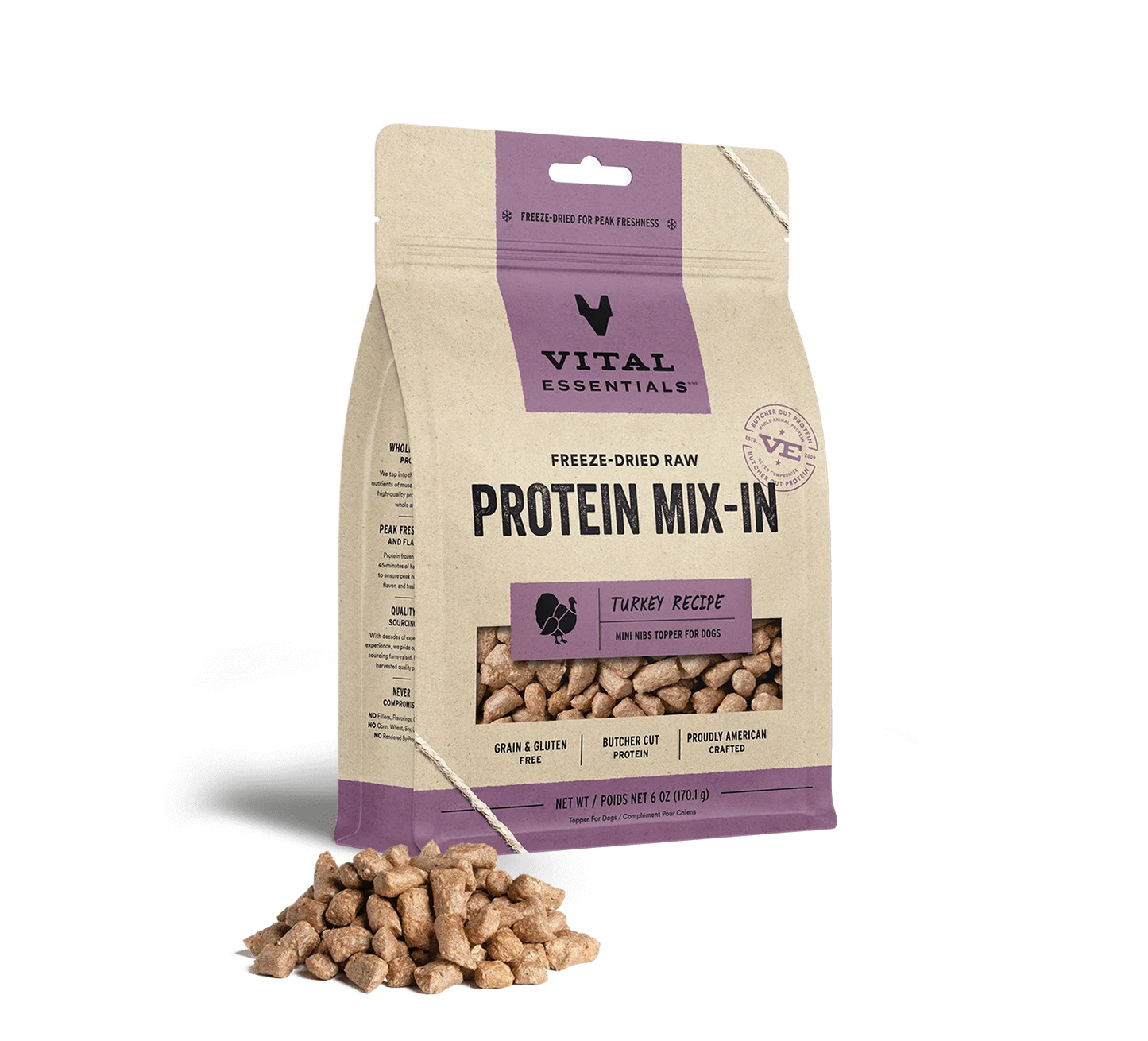 Vital Essentials Freeze Dried Raw Protein Mix-In Turkey